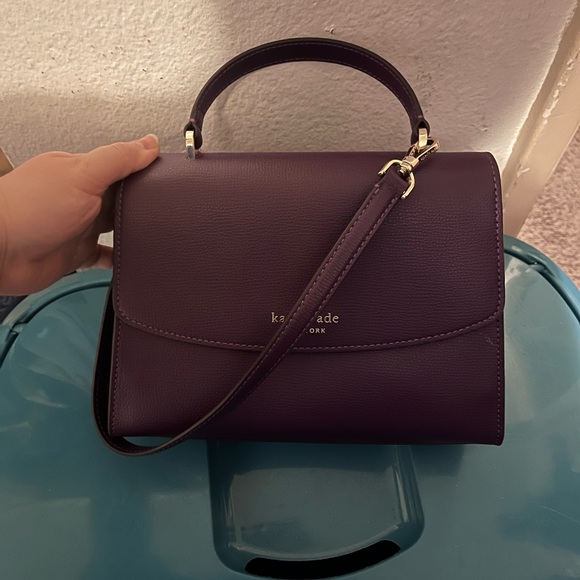 Kate Spade top handle satchel in ripe plum. - Picture 5 of 6